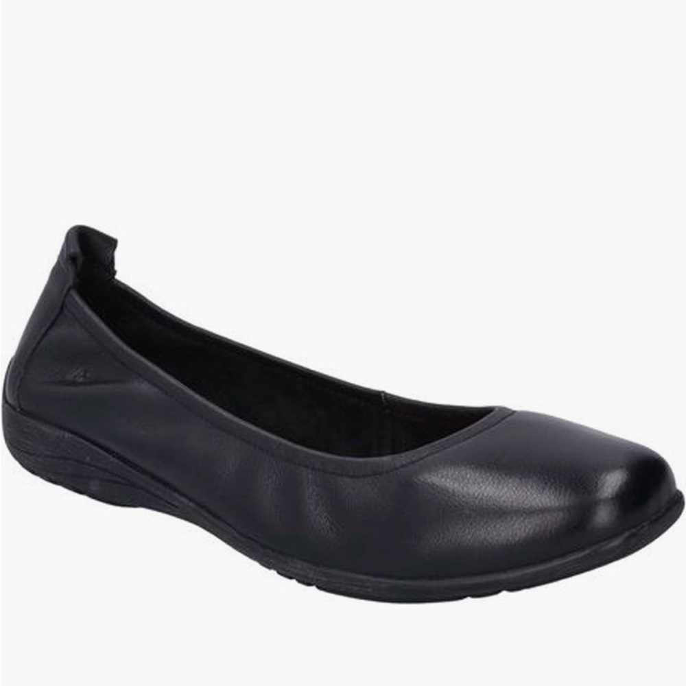 Josef Seibel Fenja 01 Black Leather Flats Size 37 or US 6.5-7